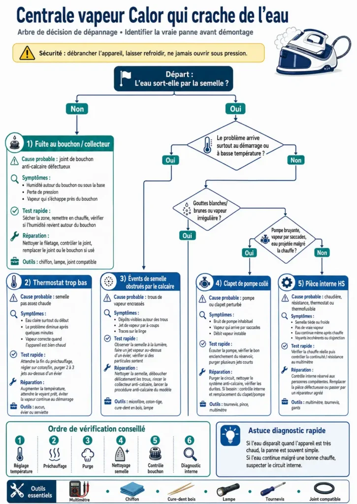 Guide de dépannage pour centrale vapeur