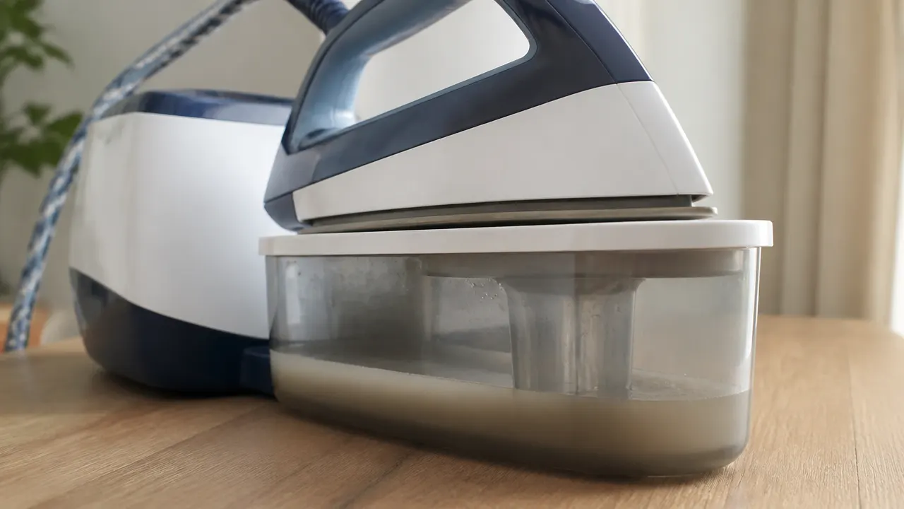Fer posé sur son récipient pendant un cycle Calc Clean