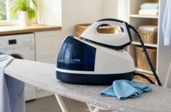 Nettoyage d’une centrale vapeur Philips avec chiffon doux et réservoir visible