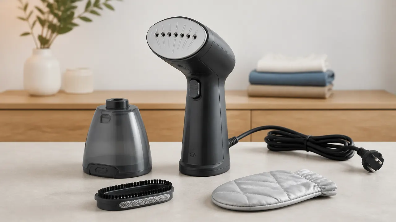 Réservoir amovible, câble et accessoires d'un défroisseur vapeur à main